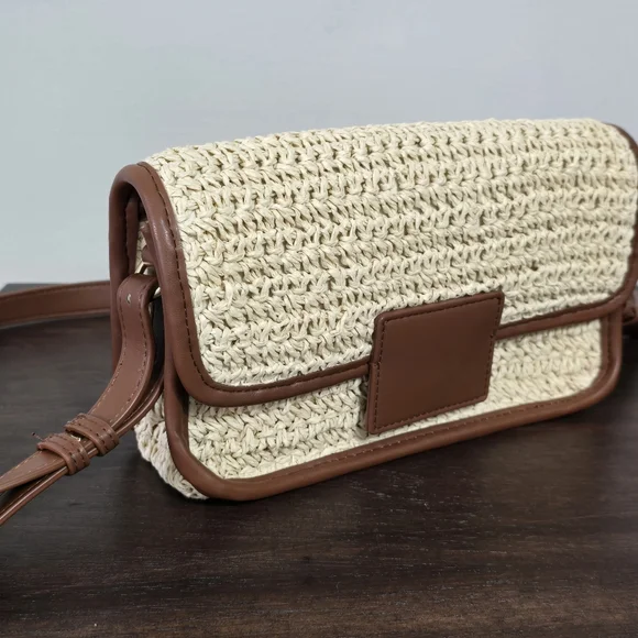 NWOT Ann Taylor LOFT Raffia Shoulder Bag/Crossbody - Picture 5 of 12